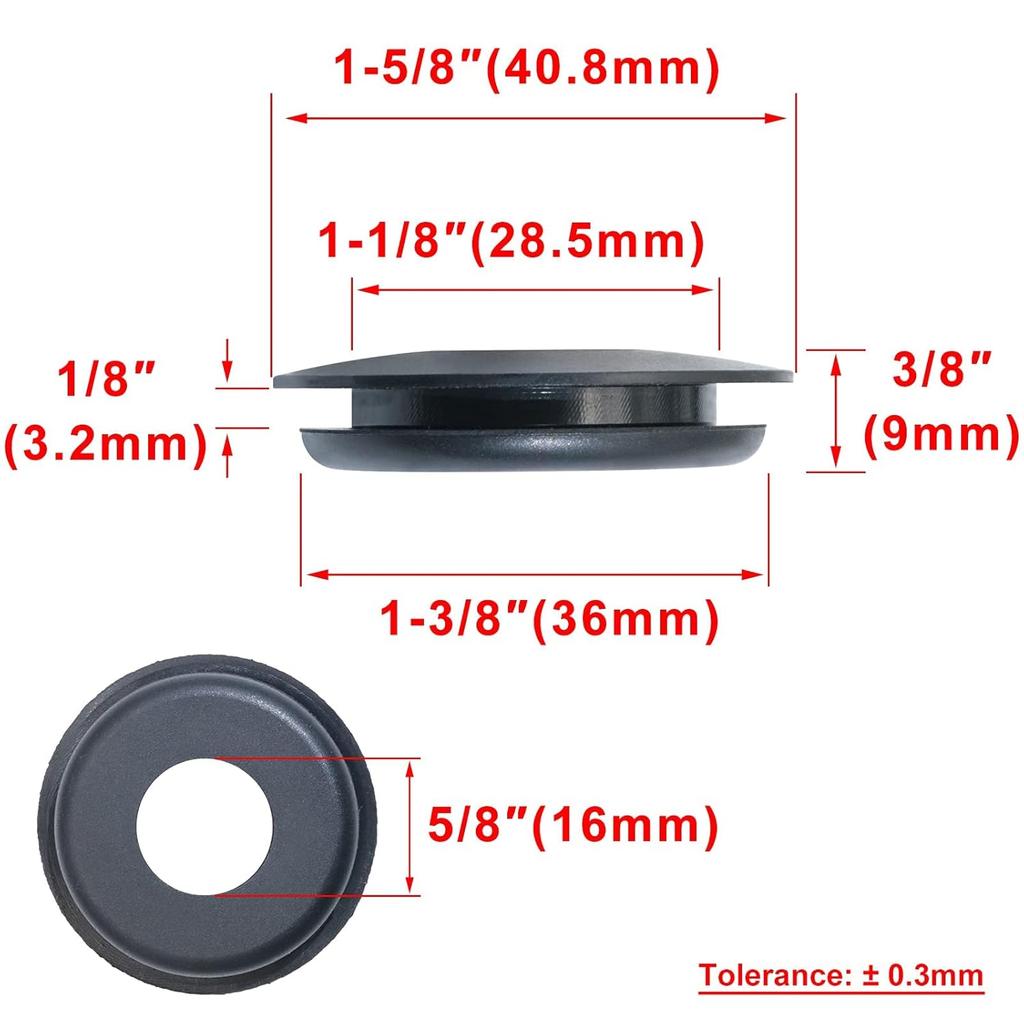 Black Gladhand Seals Rubber Glad Hand Seal, Glad Hand Grommets For Semi Trailers, Pack 40