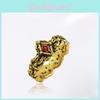 Eleganter Schwarzgoldener Vintage Geometrischer Ring Für Damen Modisches Verstellbares Design