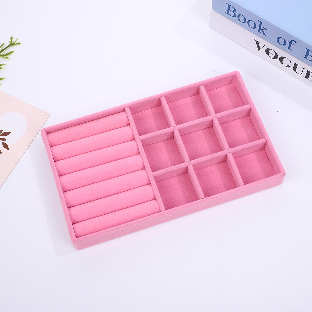 Velvet Jewelry Box – Ring and Earring Tray with Bracelet Compartment