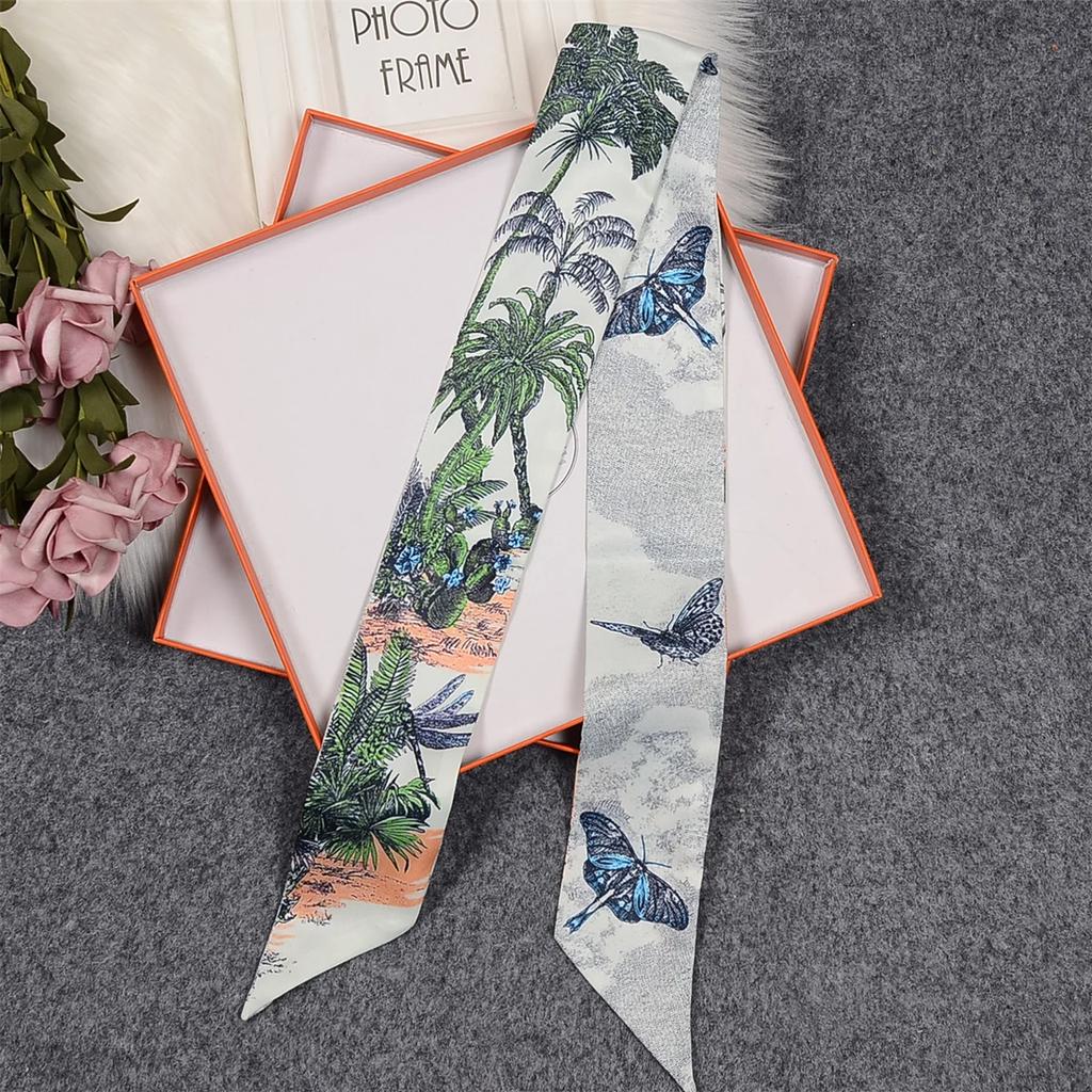 Summer scarf hairband for women with versatile kidnapping long streamers elegant fashionable narrow strips tied with small scarf