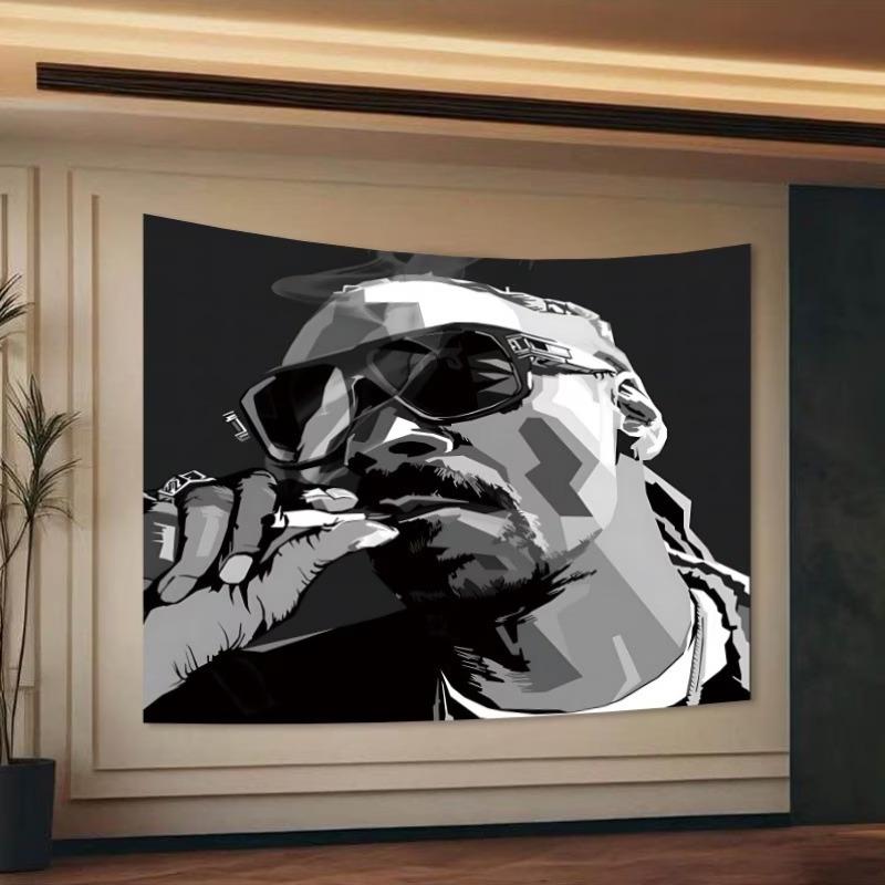 Hip Hop Tapestry Street Art Wall Hanging Graffiti Pop Art Design for Bedroom Studio Decor Gift for Rap Lovers Wall Art 100X70CM