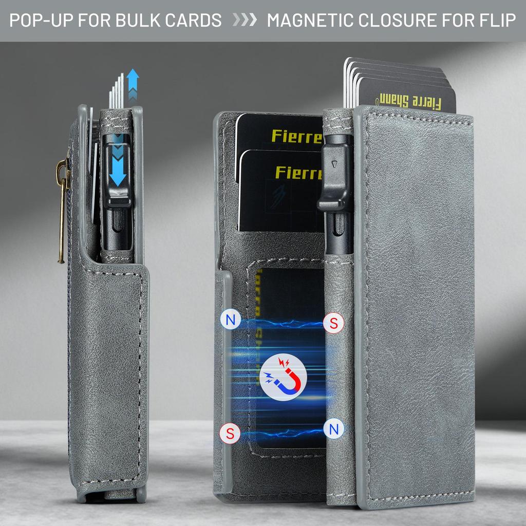 RFID Anti-Theft Aluminum Pop-Up Multi-Card Holder for Men