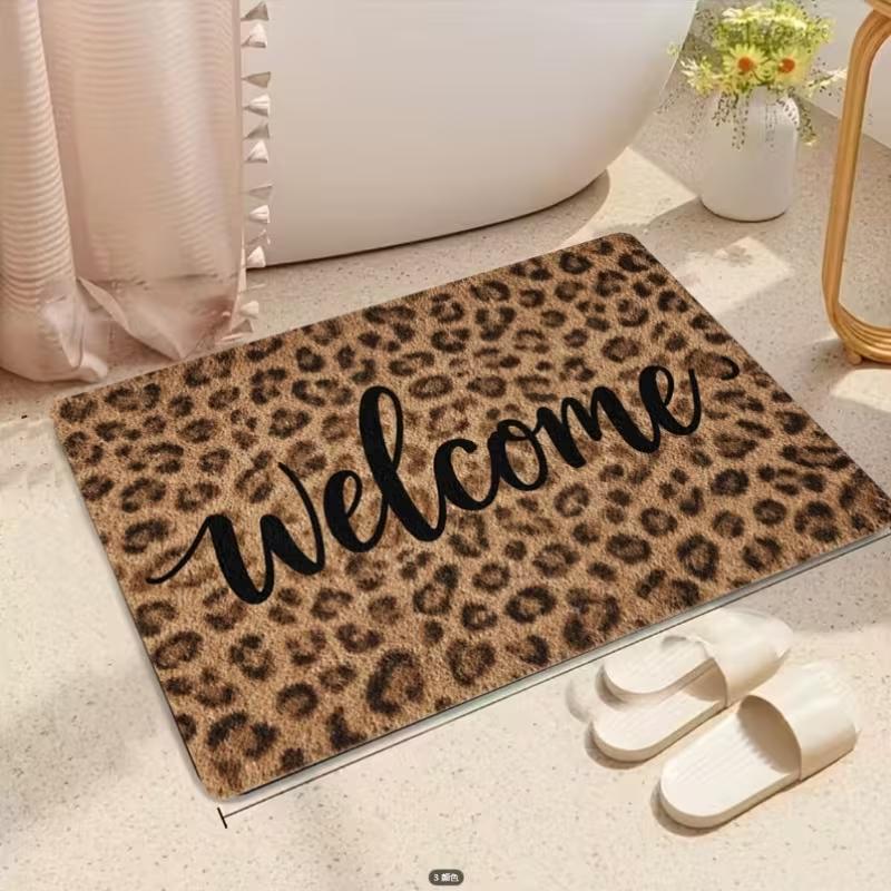 

Anti Slip Door Mat with Leopard Print Welcome Carpet for Kitchen Mat Bedroom Mat Living Room Mat Home Decoration Decoration 40x60cm 16x24 inch