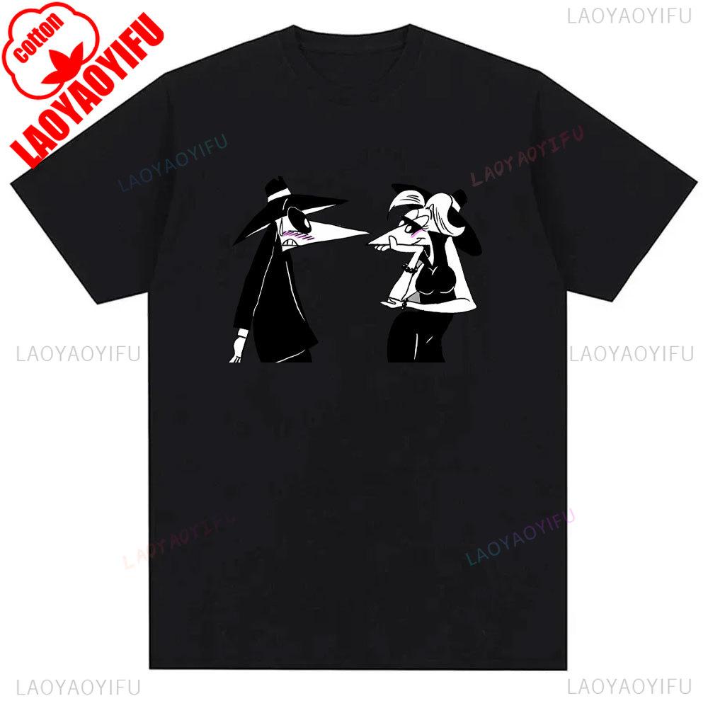 Mens Spy Vs Spy Graphic T Shirt Summer Cotton Crew Neck Retro 80s Cartoon Print Funny Humorous Vintage Style Fashion Tee Shirts