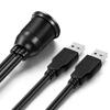 2 Anschlüsse, Dual USB 3.0 Stecker auf USB 3.0 Buchse, AUX Unterputz-Kfz-Halterung, Verlängerungskabel für Armaturenbrett im Auto, LKW, Boot, Motorrad