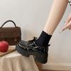 Black British style platform with skirt and small leather shoes for women's early spring new heightening retro versatile Japanese jk single shoes