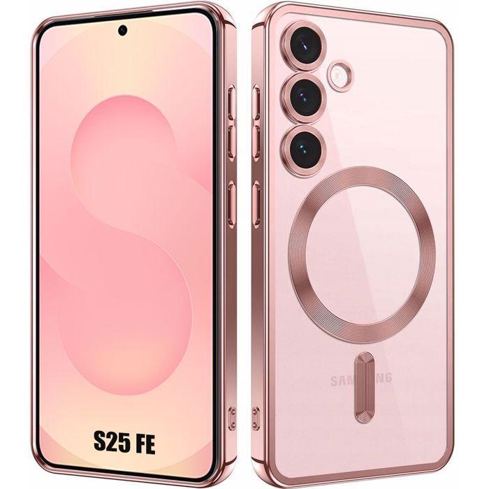 Coque de Téléphone - BOOLING - Samsung Galaxy S25 FE - avec Anneau Magnétique Film Caméra - Rose