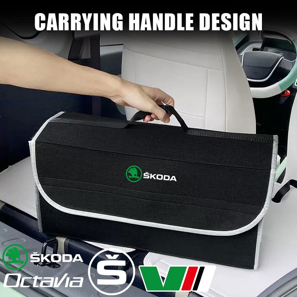 RBD4 Folding Car Trunk Storage Box Large Capacity Auto Organizer for Skoda S Octavia VII Karop Scala Fabia Superb Roomster Kamiq Yeti