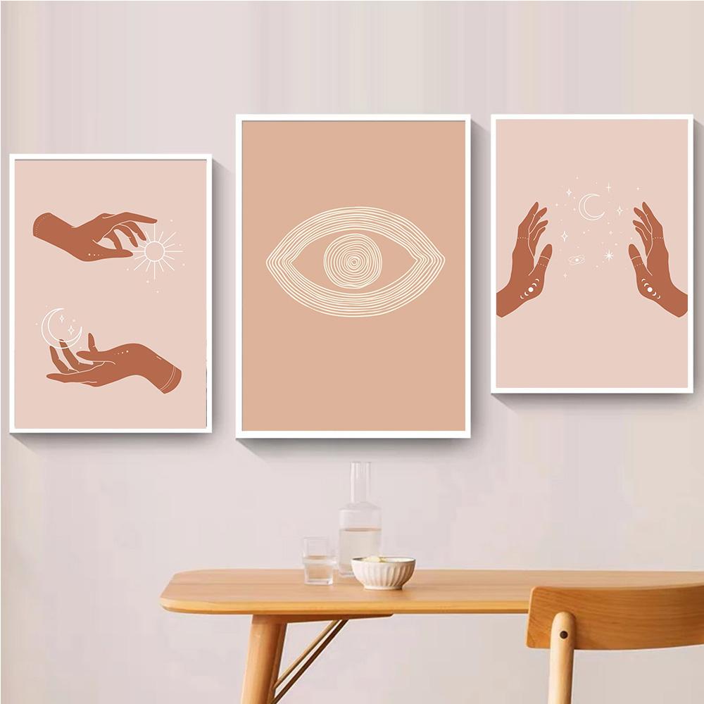 Abstract Boho Celestial Collection Prints Poster Canvas Painting Modern Wall Art Picture For Living Room Bedroom Home Decoration