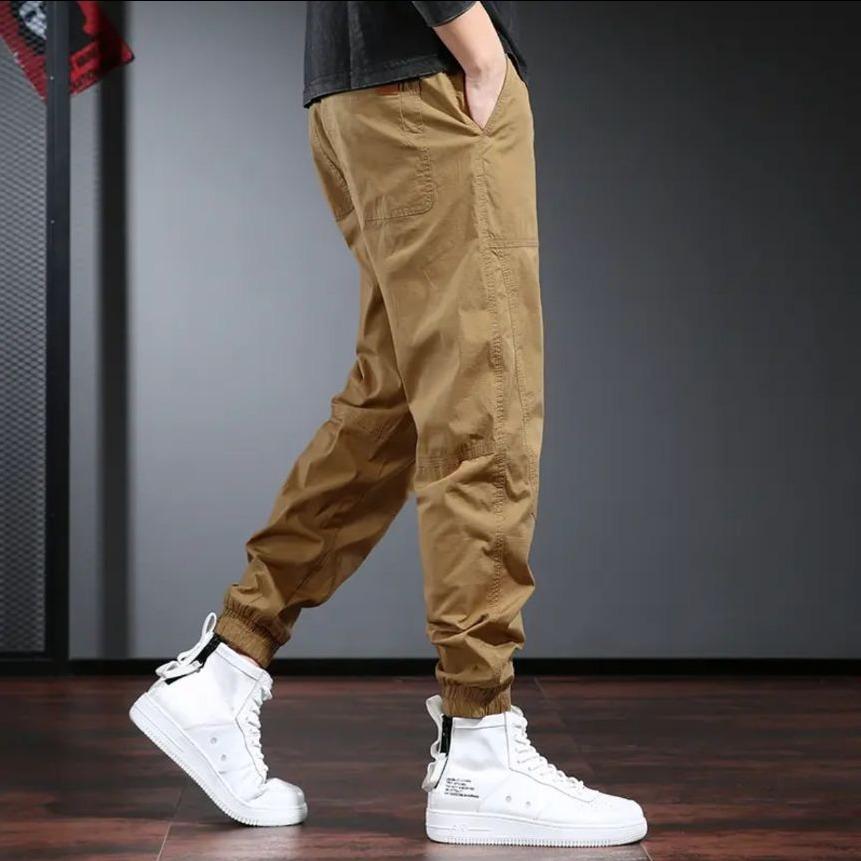 Overalls men's Korean version of trendy brand loose casual leggings solid color popular spring and summer men's work pants