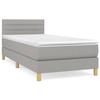 Cadre de lit avec matelas - Maison Exclusive - 90x190 cm - Tête de lit réglable - Gris clair - Tissu polyester