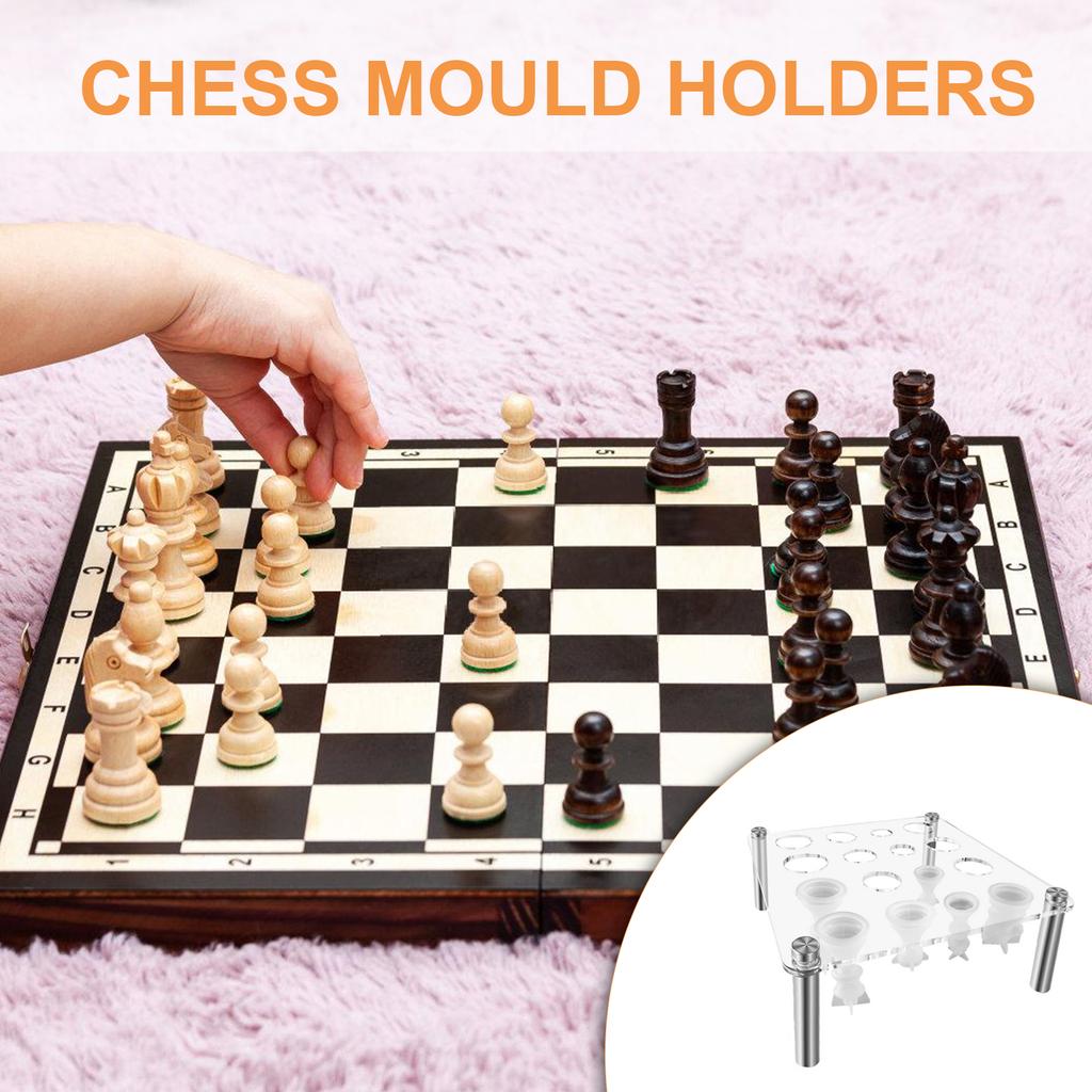 Chess Piece Holder for DIY Silicone Molds Customizable Chess Game Piece Holders Innovative DIY Silicone Mold Stand Rack