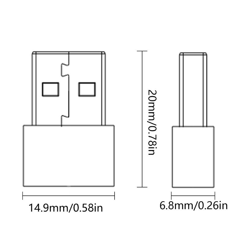 Short USB C to USB Adapters USB Type C Female to USB2.0 Male Adapters Connectors Charger Adapters for Phone Laptops