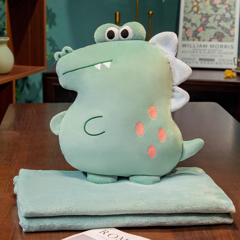 3D Heart Aped Cute Cartoon Two in One U Aped Pillow Office Car Dual Use Pillow Blanket  Animal Pattern PP Cotton Filled