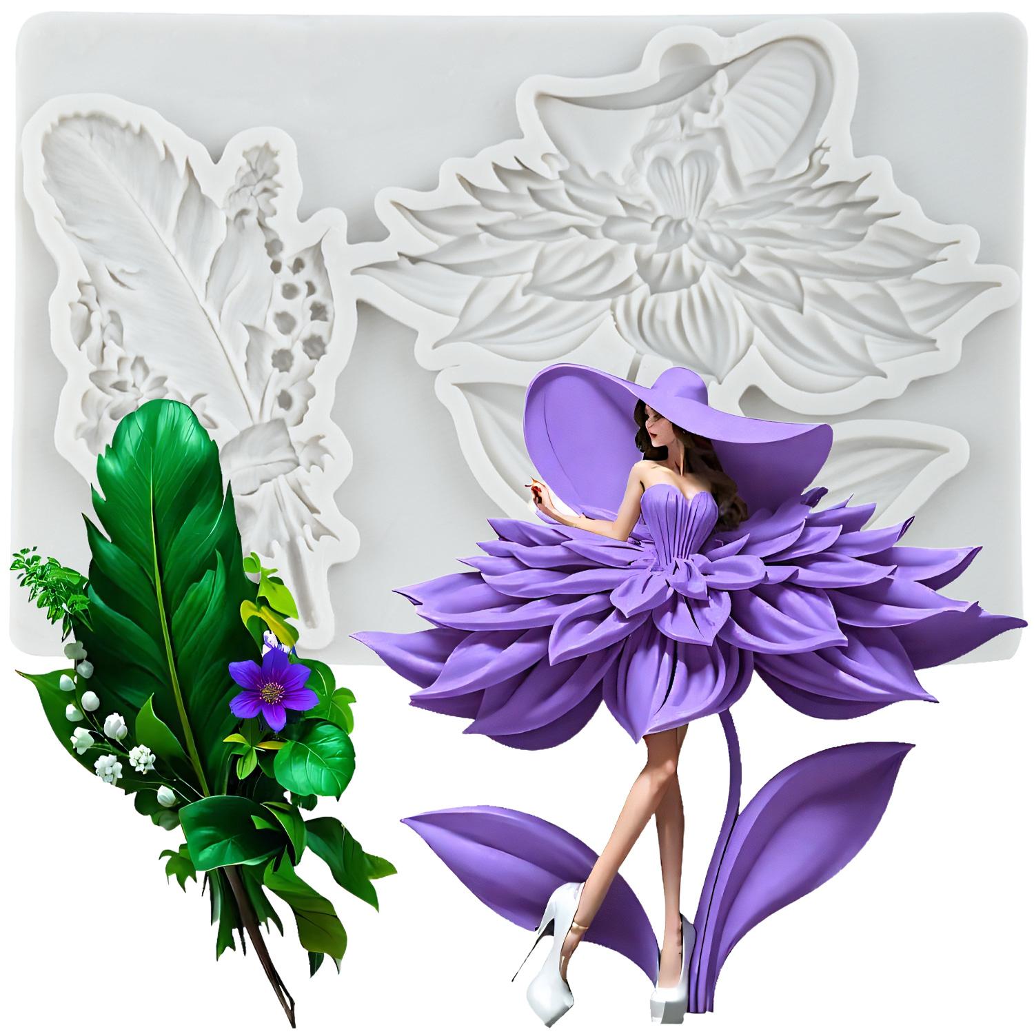 

Силиконовая форма Фея цветов Перья Формы для мастики Инструменты для украшения торта Топпер для кекса Конфеты Сахарная мастика Полимерная глина серый