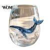 Unique Coastal Style Drinking Glass 12oz Octopus Water Cup, Embossed Design, Hand Painted Marine Gift for Ocean Lovers Home Bar Decor Cup