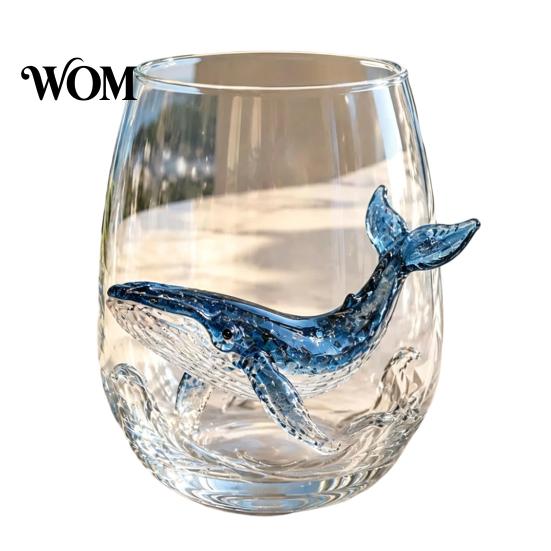 Unique Coastal Style Drinking Glass 12oz Octopus Water Cup, Embossed Design, Hand Painted Marine Gift for Ocean Lovers Home Bar Decor Cup