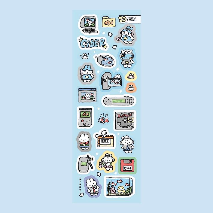 Korean Cute Hand-Drawn Doodle Rabbit Stickers for DIY Decoration