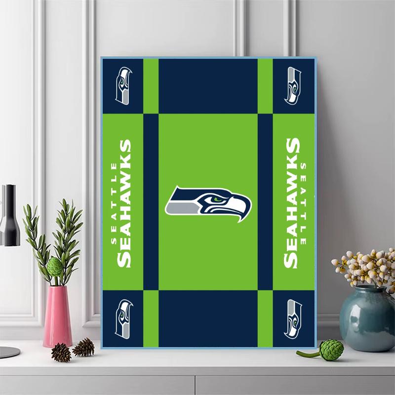 Seattle Seahawks 100% Round Full Drill 5D DIY Diamond Painting Embroidery Cross Stitch Rhinestone Décor