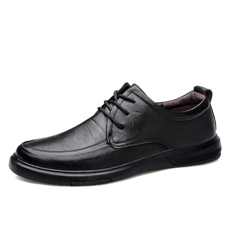 New Business Leather Casual Lace Up Oxford Shoes for Men’s Comfortable Anti-Slip Outdoor Slip On Sneakers Fashion Retro Leisure