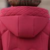 Middle Age Women Winter Down Coats Vintage Parkas Hooded Plus Size Elegant Thick Warm Down Jackets Woman Outerwears