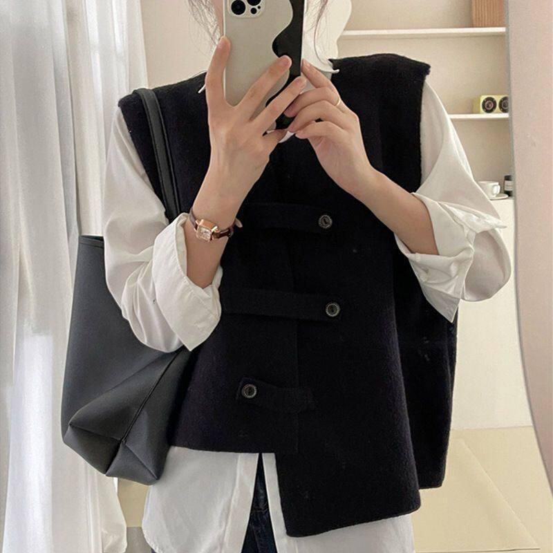Women's 2026 Autumn/Winter Sleeveless Cardigan Vest