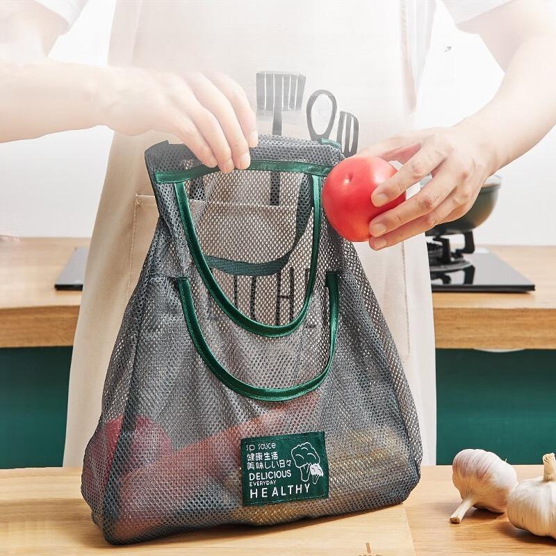 Mesh Bag Portable Handheld Hollow Breathable Household Storage Bag, Can Carry Fruits and Vegetables Hanging Bag, Onion, Ginger, Garlic Storage