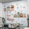 Kitchen Wall Stickers Fun Design Cook Utensils Home Decoration Restaurant