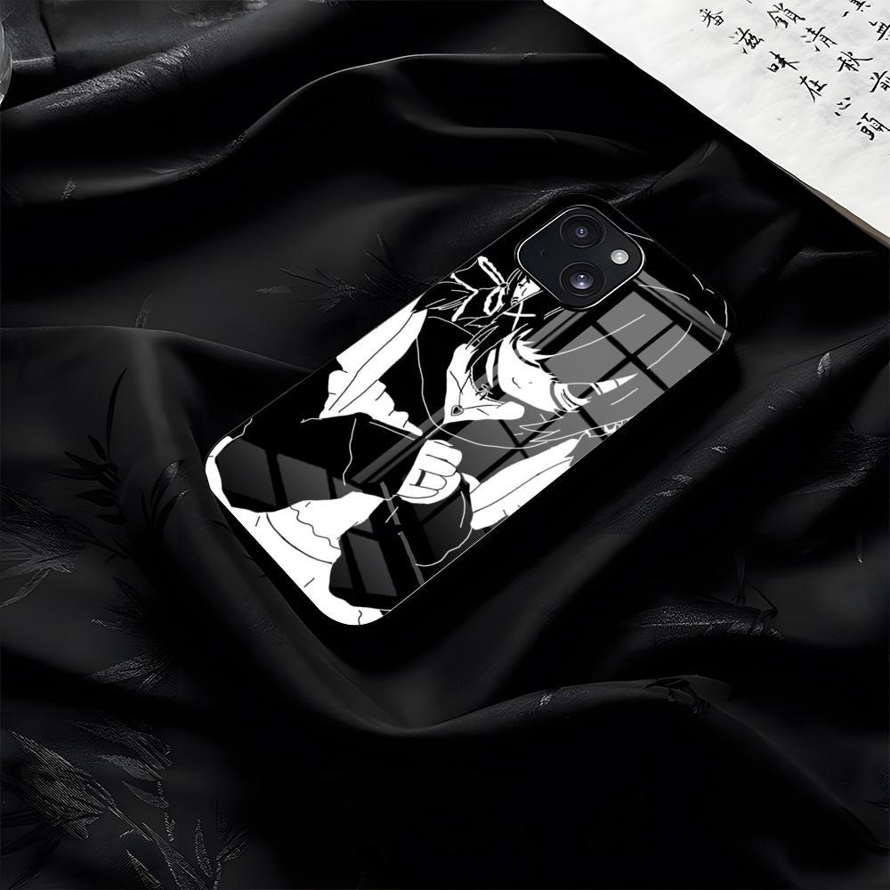 Anime Halftone Monokuro Girl Phone Case For IPhone 17 Pro Max 16 15 14 Pro Max 13 11 Plus Glass Cover