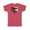 Gift T-Shirt : Nepal Nepalese Flag Asia Asian Country Pride Souvenir Vintage
