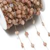 1Meter/Pack Stainless Steel Natural Stone Round Shape Beads Chains for DIY Necklace Bracelets Jewelry Making Accessories