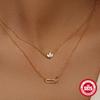 Fashion S925 Sterling Silver Double Ring, Horse Eye, Double Stacking Necklace, With Perfect Neck Effect Necklace
