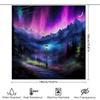 Colorful Mountain Landscape Shower Curtain 3D Printed Bath Decor With Lamp Post Print For Home Decoration.