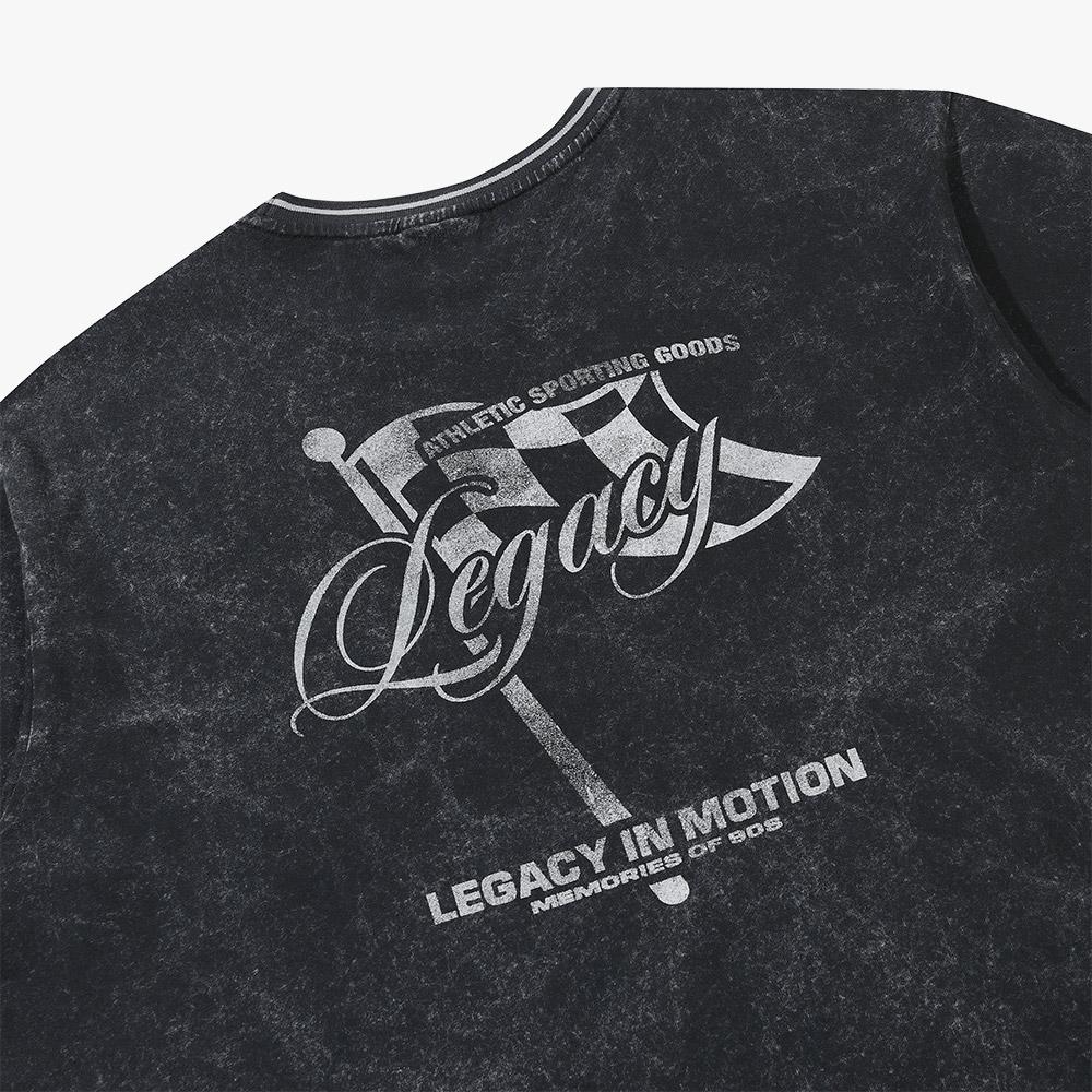 Diadora Washed Graphic Short Sleeve T-Shirt Dark Grey