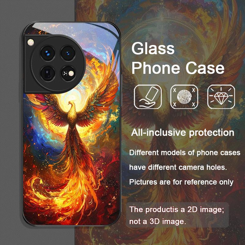 

Эстетичный Чехол из Закаленного Стекла с Узором Огненного Пера Феникса для OnePlus 13 R 12 11 10 ACE2 3 Pro Nord 2T 4 2 CE3 Lite OnePlus 11