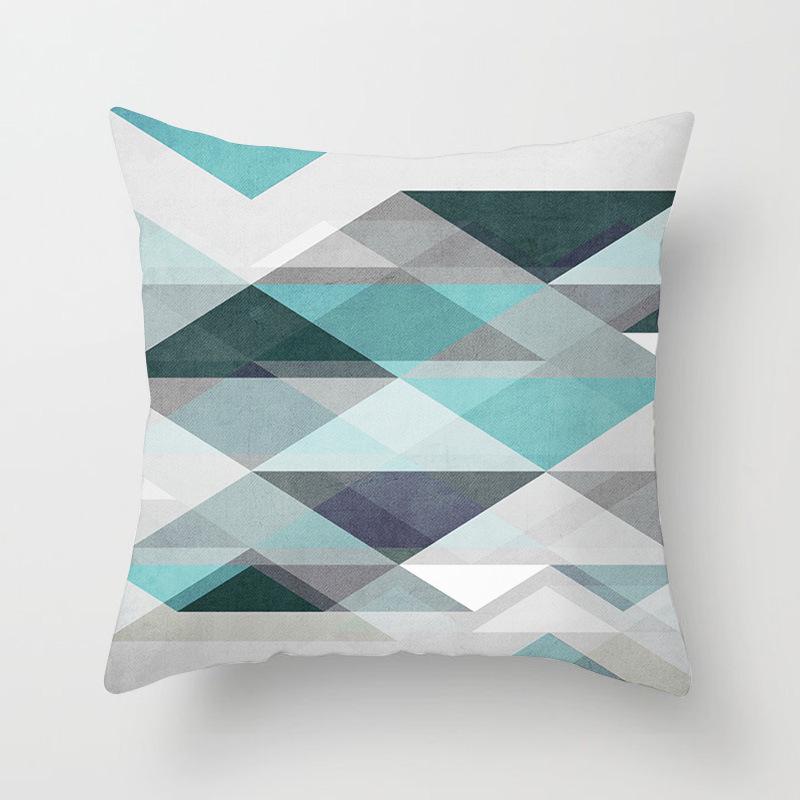 Simple Abstract Geometric Art Peach Leather Velvet Pillow, Fashionable and Comfortable Home Sofa Waist Cushion Pillow Cover