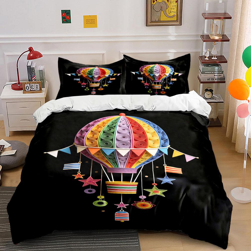 

Colorful hot air balloon. Bedding sets Duvet cover sets Duvet covers Pillowcases(1 * Duvet Cover 2 * Pillowcases, without duvet insert) 135x200cm