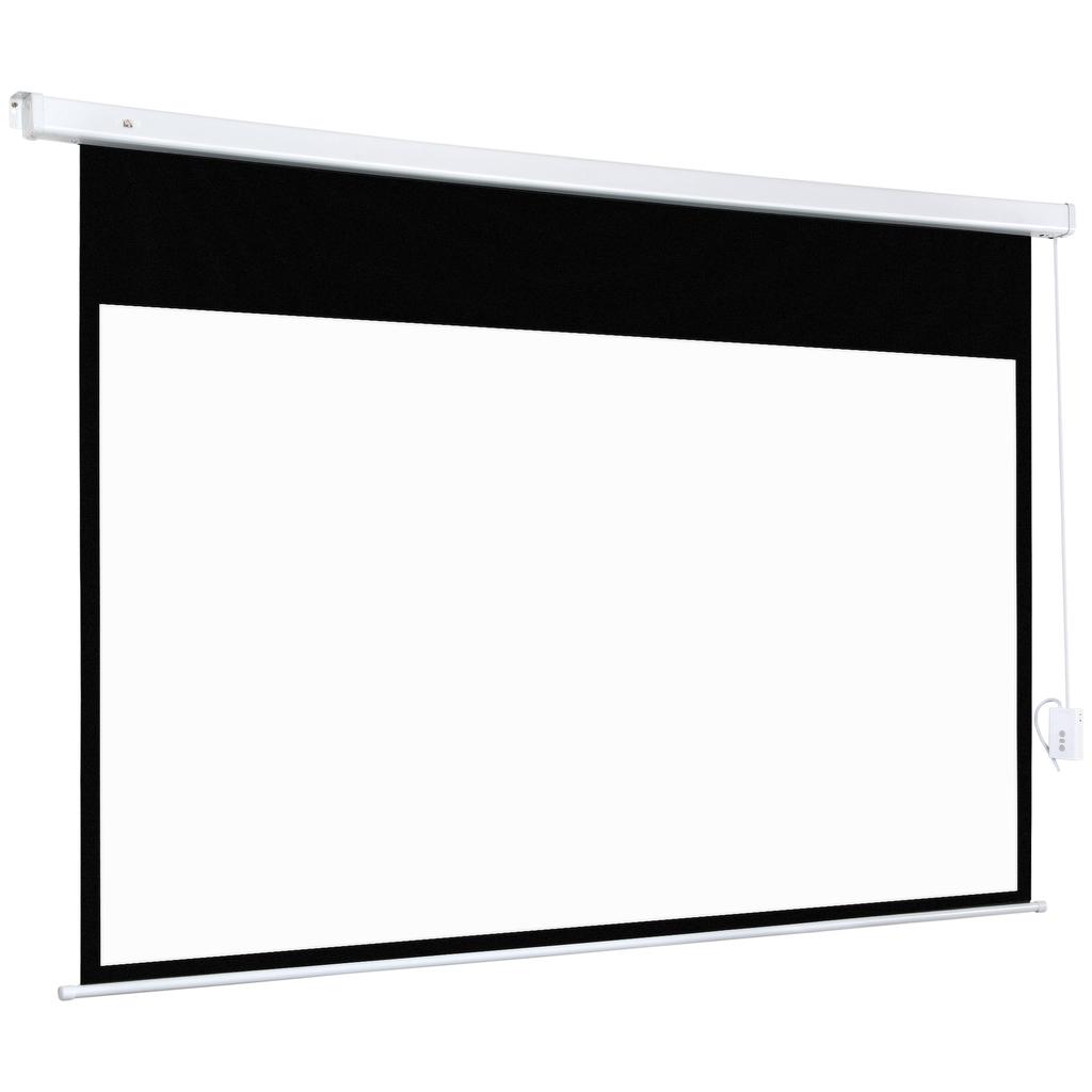Projector Screen 247 x 168 cm 100 Inch 16:9 HD 4K Projection Screen Electric with Remote Control, White
