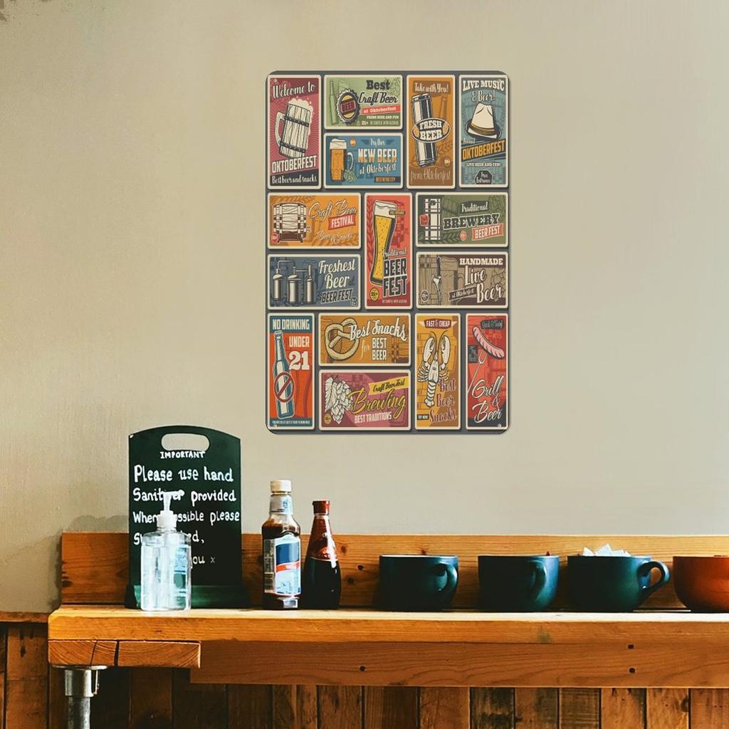 1Pc Vertical Vintage Tin Wall Art Metal Sign 2030cm / 3040cm Wall Decor Home Living Room Bar Garage Cafe