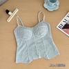 French Fishbone Lace Beautiful Back Sling Vest Thin Shoulder Strap Integrated Can Be Worn Outside Bra Versatile Slim and Thin Underwear