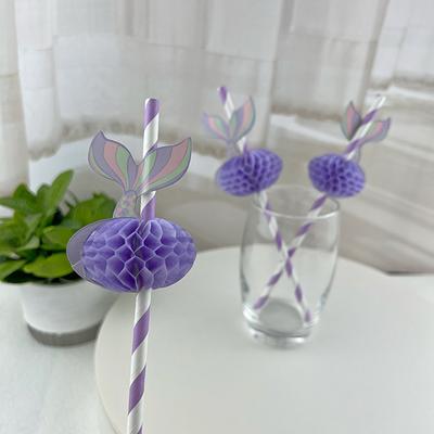 10 Adet Yaratıcı Denizkızı Kuyruğu Petek Saman Deniz Denizkızı Parti Dekoru Altında