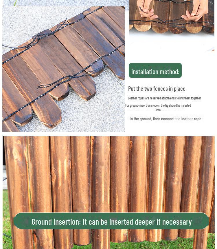 Outdoor Anticorrosive Wooden Garden Fence for Flower Beds and Decoration