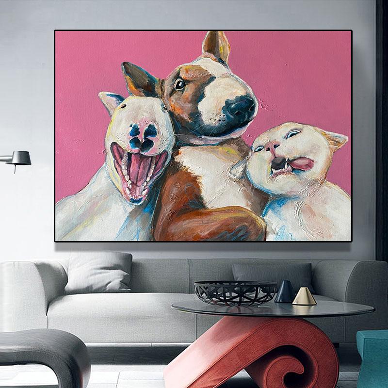 

Коррида собака кошка картина маслом эстамп животное домашнее животное граффити настенное художественное изображение современное украшение дома