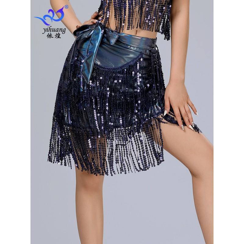 Latin Dance Fringe Skirt Tassel Hip Scarf Women Sexy Stage Dancewear Weddings Events