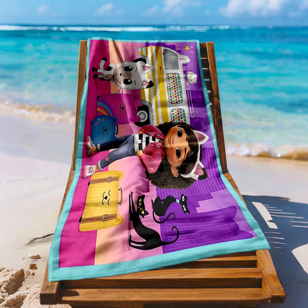 Asciugamano da Spiaggia Gabbys7 Carino Cartone Animato Asciugatura Rapida Morbido Microfibra Confortevole Leggero