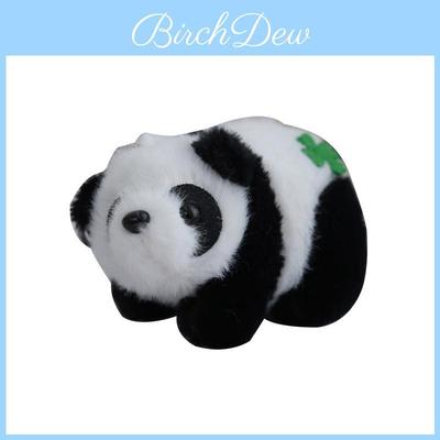 Soft Mink Fur Plush Panda Keychain With Four-leaf Clover And Adorable Design
