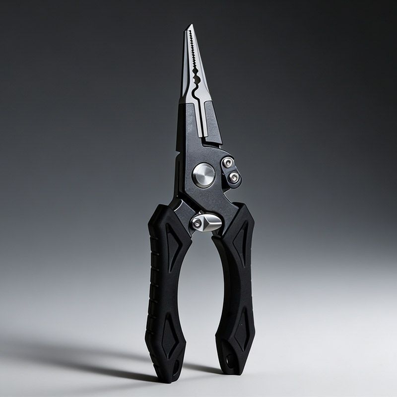 Aluminum Alloy Self-Locking Lure Fishing Pliers Saltwater Freshwater Fishing Hook Remover Braid Line Cutter Split Ring Opener