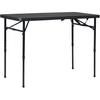 40" L X 20" W Plastic Adjustable Height Fold-in-Half Folding Table, Rich Black