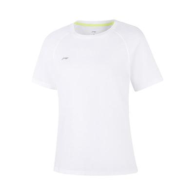 Li Ning Group Purchase Series Solid Color Breathable Versatile Short Sleeve T-Shirt Women Tops Standard-White ATSV436-6