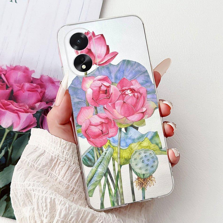 For OPPO A18 A38 CPH2579 CPH2591 Elegant Floral Butterfly Phone Case For Oppo A18 A38 4G Soft Silicone TPU Cases